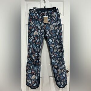 Patagonia Women's Small Insulated Powder Town Snow Pants Blue Pattern NWT